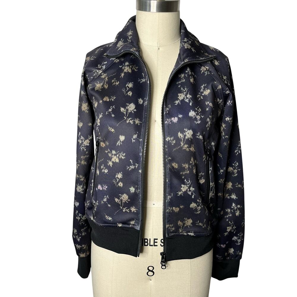 Pam + Gela Floral Zip Up Track Jacket size Extra Small